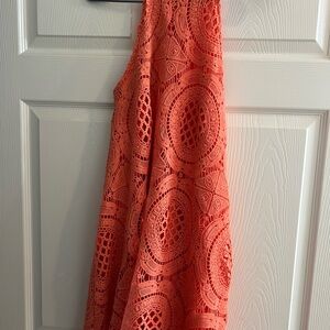 Anthropologie Coral Lace Dress